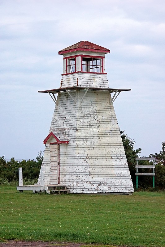 Prince Edward Island /  Fish Island lighthouse
AKA Malpeque Outer Range Front, Billhook Island Range Front (relocated to Cabot Beach)
Author of the photo: [url=https://www.flickr.com/photos/archer10/] Dennis Jarvis[/url]

Keywords: Prince Edward Island;Canada;Gulf of Saint Lawrence