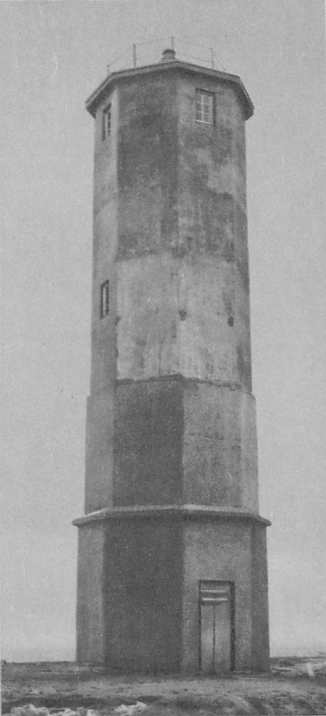 Kara sea / Belukha island lighthouse - historic photo
Constructed in memory of crew of the USSR icebreaker Sibiryakov. On August 25, 1942 she was sunk after an unequal fight with Kriegsmarine heavy cruiser Admiral Scheer about 10 miles north the island. Sibiryakov was armed only with several 76-mm and 45-mm guns and was no match for the pocket battleship with 280-mm main guns. However radio transmission from A. Sibiryakov before and during 1-hour battle alerted east and west bound Russian convoys, allowing them to avoid the area. Most crew and civilians died in battle or went down with the ship. 22 were captured by the Germans. Only one sailor reached Beluha island and was picked up 35 days later. In total only 15 crew members survived the war.
[url=http://taimyrplus.net/]Photo Source[/url]
Keywords: Kara sea;Russia;Taymyr;Historic;Taymyr Peninsula