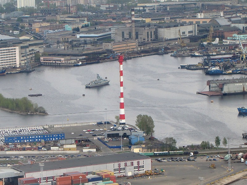 Saint-Petersburg / Lesnoy Mole Range Rear lighthouse
This is tallest Russian lighthouse and one of the tallest lighthouses in the world. 
Also radar tower for Saint-Petersburg VTS
Photo by Alexandr Zhukov
Keywords: Russia;Neva river;Gulf of Finland;Saint-Petersburg;Vessel Traffic Service;Aerial