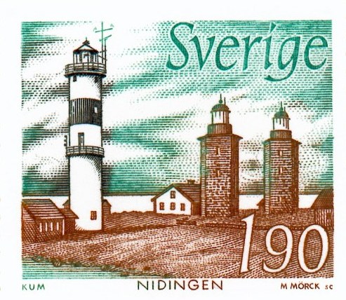 Sweden / Kattegat / Nidingen Lighthouses
The stone twin-towers are dating back to 1832, the new tower is built in 1946.
Keywords: Stamp