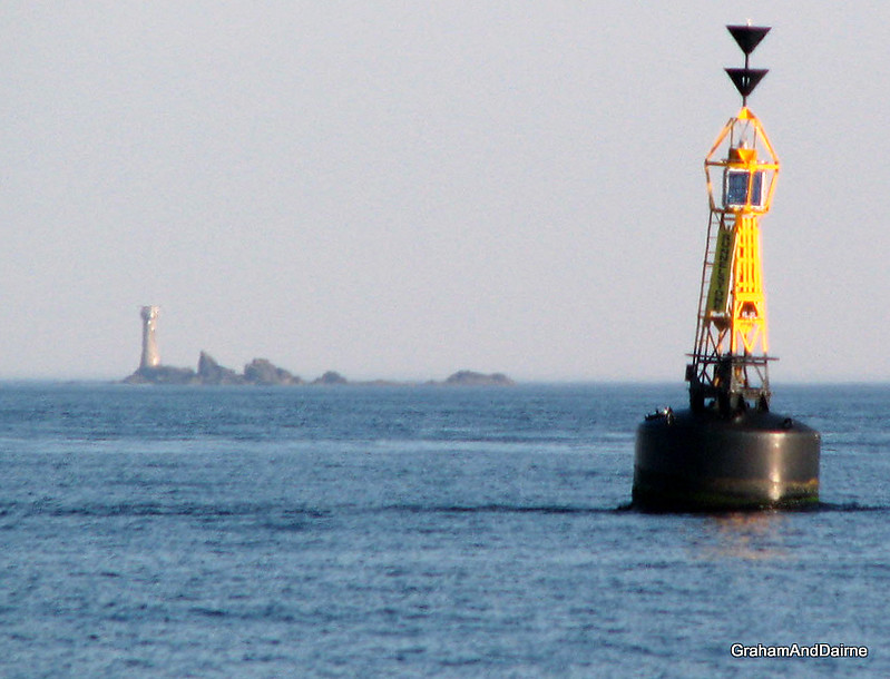 Cornwall / Near Lands End - Gwennap Head / Runnel Stone Buoy & distant the Longships Lighthouse
Keywords: Buoy