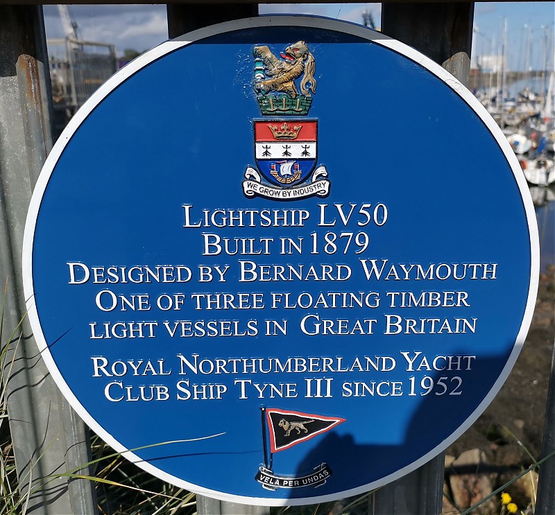 Trinity House Lightvessel 50 (LV 50) H.Y. Tyne III /  Information board
Keywords: England;North Sea;Blyth;United Kingdom;Lightship;Plate