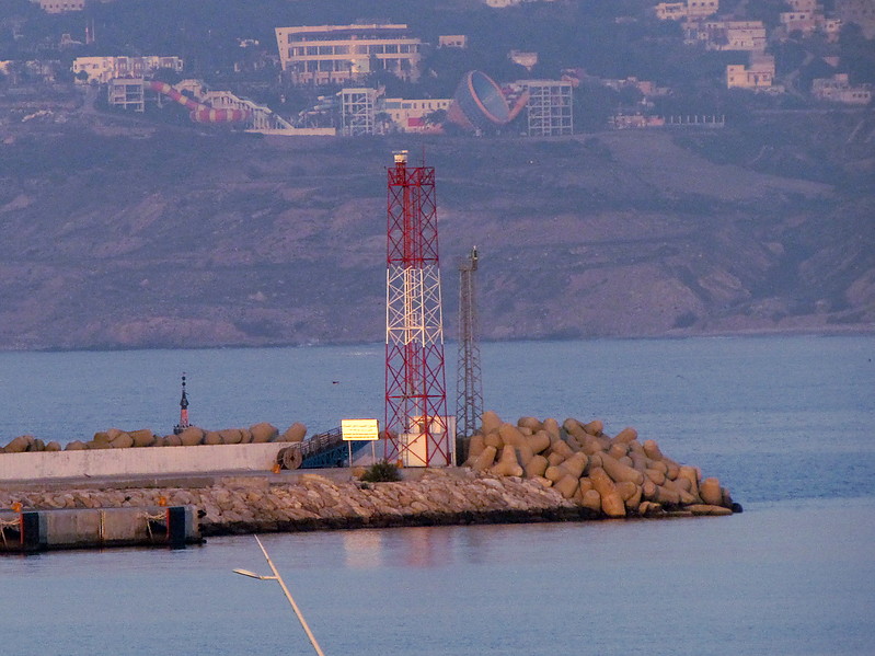 Tangier Ville / Breakwater Head light
Left tower (right is radar tower for VTS)
Keywords: Tangier Ville;Strait of Gibraltar;Morocco;Tangier