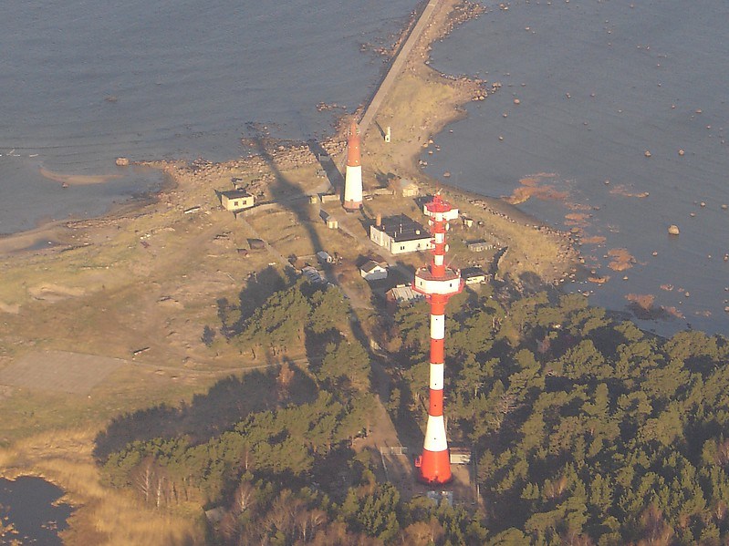 Gulf of Finland / Seskar Lighthouse and Radar tower 
Lighthouse is closer to coast. 
Aerial view from helicopter
Keywords: Gulf of Finland;Russia;Aerial;Vessel Traffic Service