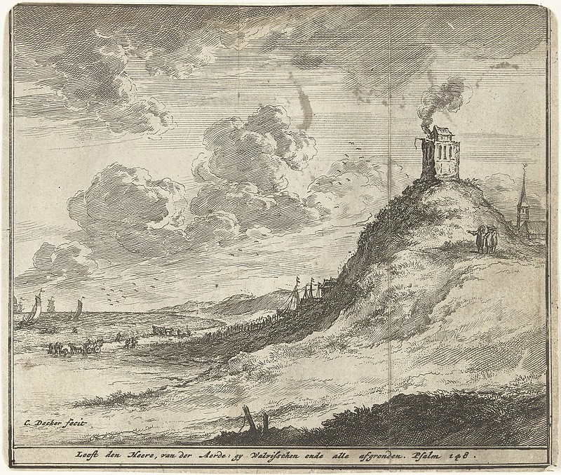 View of dunes with lighthouse and beach, Coenraet Decker 1685
[url=https://www.rijksmuseum.nl]Source[/url]


Keywords: Art