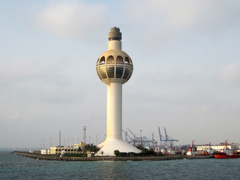 Jeddah lighthouse and Port Control tower
Claimed to be tallest lighthouse in the world
Author of the photo: [url=http://forum.shipspotting.com/index.php?action=profile;u=69850]Drago Krivokapic[/url]
Keywords: Jeddah;Saudi Arabia;Vessel Traffic Service;Red sea
