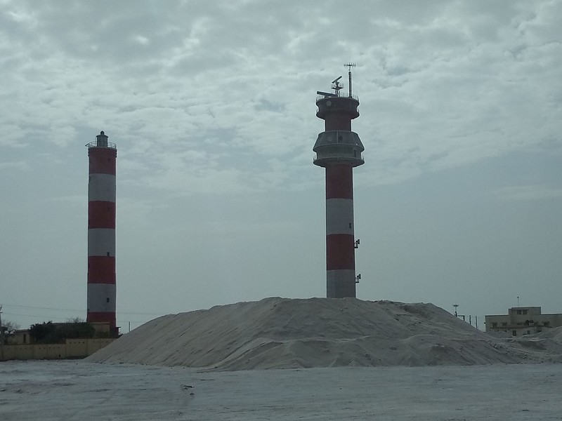 Jakhau lighthouse (left)
Right - VTS radar tower
Keywords: India;Gulf of Kachchh;Arabian sea;Vessel Traffic Service