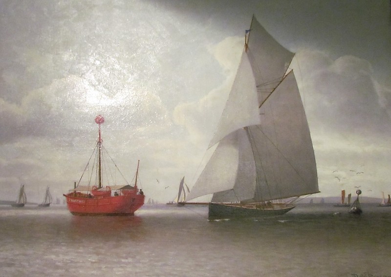 Hamburg maritime museum / Painting "Kutteryacht bei Feuerschiff "Swantewitz" im Stettiner Haff" 
Robert Parlow (1835-1901),
Keywords: Museum