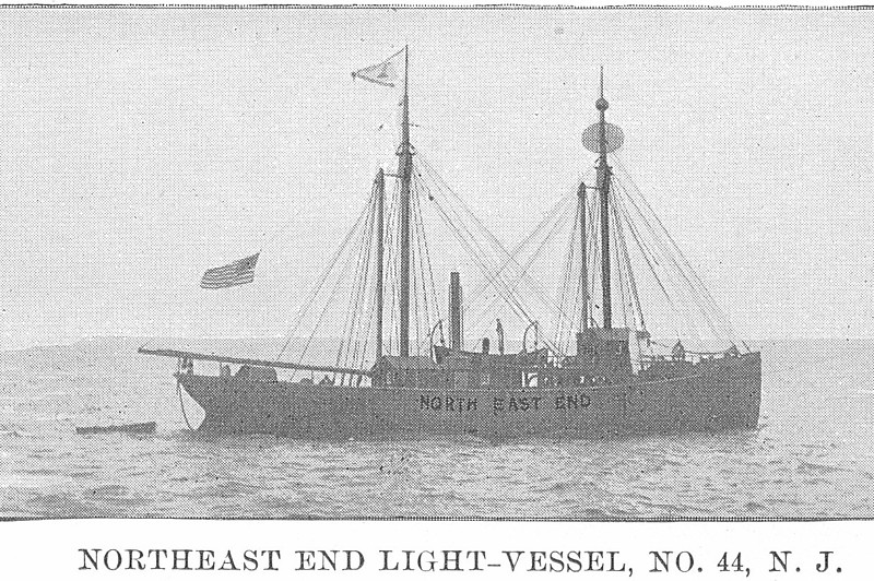 United States Lightvessel 44 (LV 44)
Photo from [url=http://www.uscg.mil/history/weblightships/LightshipIndex.asp]US Coast Guard site[/url]
"NORTHEAST END LIGHT-VESSEL, NO. 44, N.J."  Scanned from the 1901 Light List, Plate XX.  Photographer unknown, no date listed (circa 1900).
Keywords: United States;Lightship;Historic;New Jersey