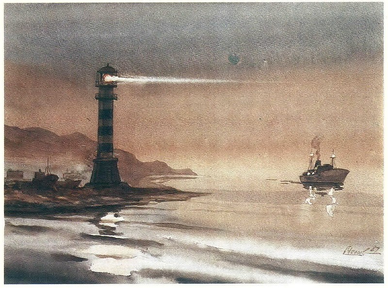 Russia / Sea of Okhotsk / Cape Marekan lighthouse
From set of postcards "Lighthouses of USSR"
Keywords: Art