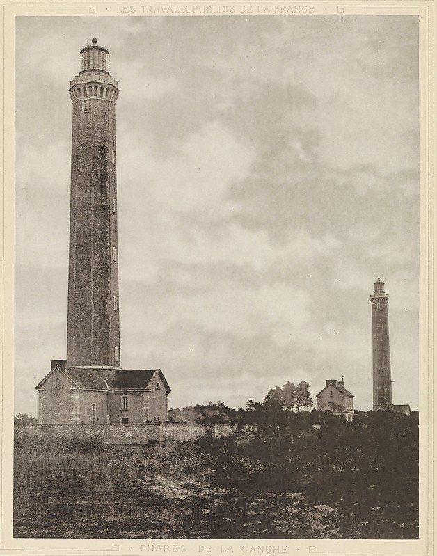 La Canche (Le Touquet) Lighthouses - historic photo
[url=https://www.rijksmuseum.nl]Source[/url]
Photo c.1873
Keywords: Pas de Calais;France;English Channel;Touquet-Paris-Plage;Historic