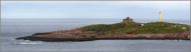 Kola Peninsula / Bol'shoy Oleniy island lighthouse
AKA Russkiy. Looks like old lighthouse is seen left from the active one. 
Author of the photo: [url=http://fotki.yandex.ru/users/grtn/]Andrey I.[/url]
Keywords: Kola Peninsula;Russia;Barents sea