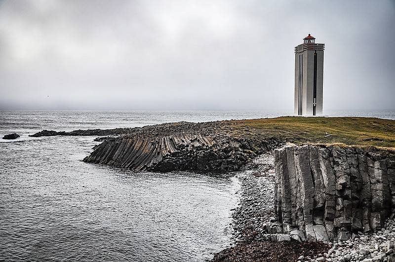 Kalfshamars lighthouse
AKA K�?lfshamarsvík 
Author of the photo: [url=https://www.flickr.com/photos/48489192@N06/]Marie-Laure Even[/url]

Keywords: Greenland Sea;Iceland;Atlantic ocean
