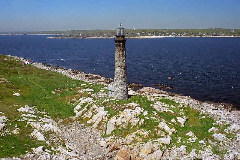 Massachusetts / Thacher Island North lighthouse  - aerial shot
Author of the photo: [url=https://jeremydentremont.smugmug.com/]nelights[/url]

Keywords: Massachusetts;Boston;United States;Atlantic ocean;Aerial