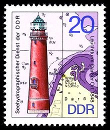 Deutsche Demokratische Republik / Dar?er Leuchtturm on a stamp.
Keywords: Stamp
