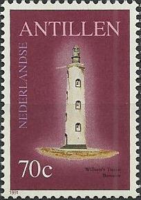 Nederlandse Antillen / Bonaire / Willem`s Tower ?? (Lacre Punt)
The stamp says Willem`s Tower (J 6411), I believe it should be Boca Spelonk Lighthouse, the old picture with lantern (J 6414)
Keywords: Stamp