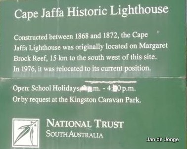 Kingston / Cape Jaffa Lighthouse / Info
Keywords: Kingston;South Australia;Australia;Plate;Southern Ocean