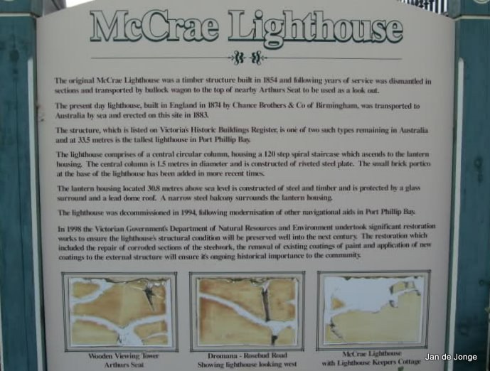 Melbourne / South Channel Range Rear (Eastern Lighthouse) / McCrea Lighthouse info
Keywords: Australia;Victoria;Melbourne;Bass strait;Plate