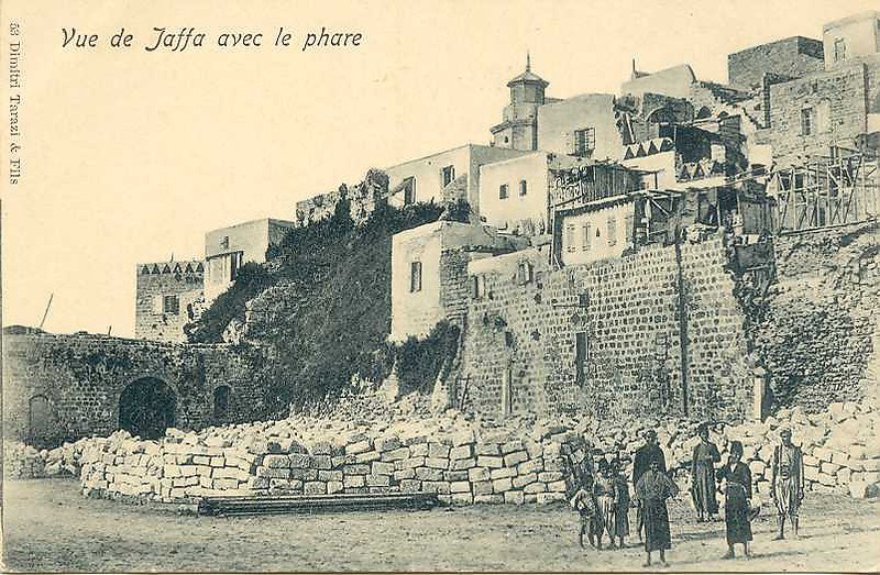 Yafo (Jaffa) / The Old Lighthouse
Station from 1862, picture around 1903?
Copyrightfree from Wikipedia.
Keywords: Jaffa;Israel;Mediterranean sea