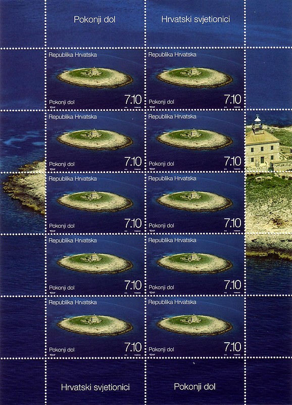 Croatia / Hvar Island, south east of Hvar City / Pokonji Dol Lighthouse
Keywords: Stamp
