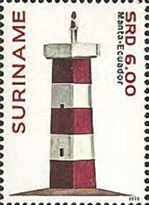 Suriname Stamp showing: Equador / Manta Breakwater Light
Keywords: Stamp;Equador