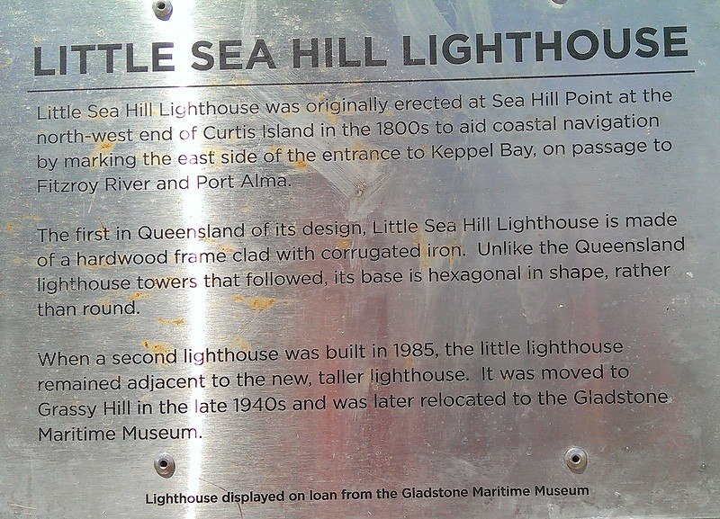 Information plate at the Little Sea Hill Lighthouse
Keywords: Australia;Queensland;Tasman sea;Plate