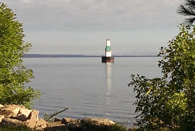 Michigan / Escanaba lighthouse
Horn(1)30.00s. Operates from May 1 to Oct. 20.. Daymark-triangle(point up). Red-Red.(border stripes). Tower. Visually conspicuous. Square, Crib.  Marks shoal..
Keywords: Michigan;Lake Michigan;United States;Escanaba;Offshore